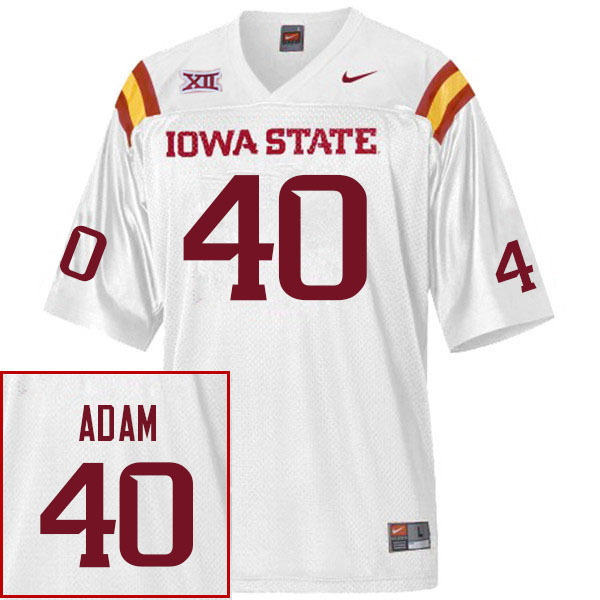Men #40 Jefferson Adam Iowa State Cyclones College Football Jerseys Stitched Sale-White